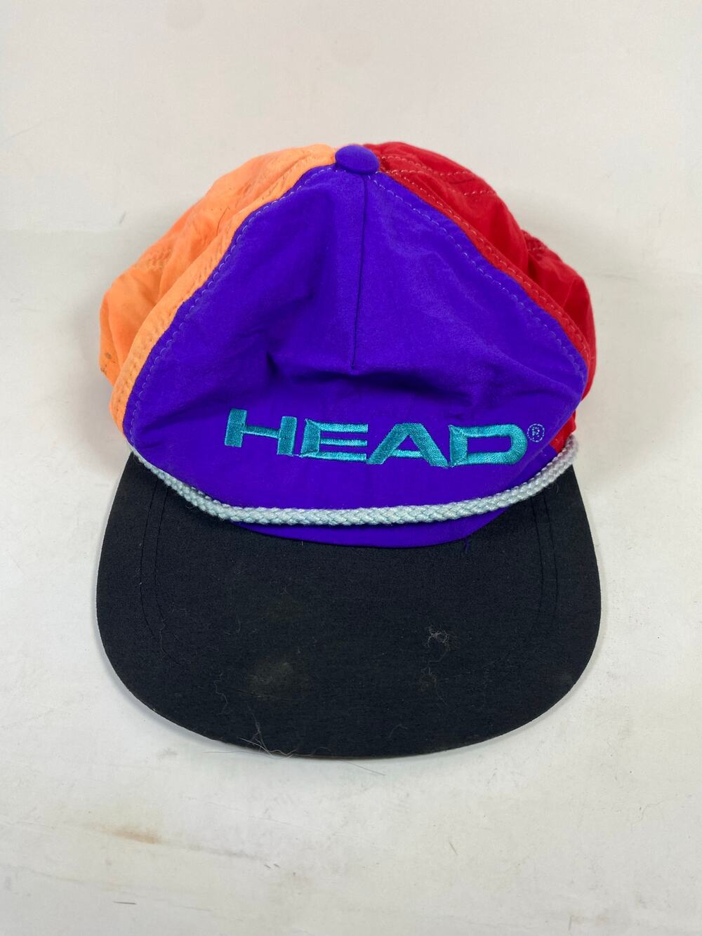 Vintage HEAD Rope Trucker Hat Snapback Retro Block Color Mesh Golf Cap 80s 90s